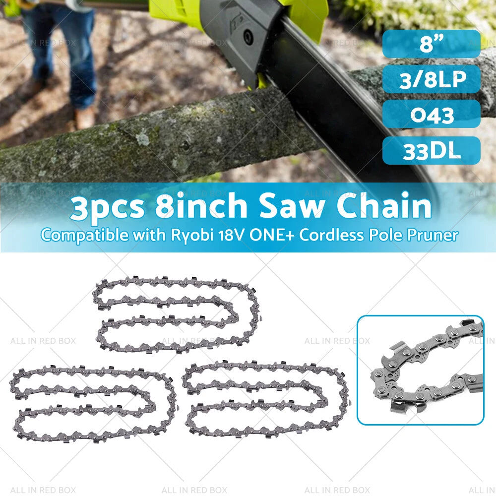 3 x 3/8LP .043 33DL Chainsaw Chain for Ryobi ONE+ Pole Pruner