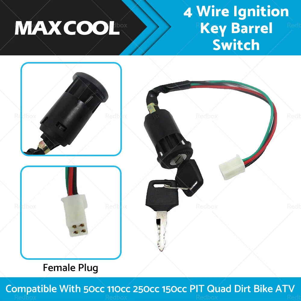 4 Wire Ignition Key Barrel Switch for ATV Quad 50cc 110cc 125cc 150cc