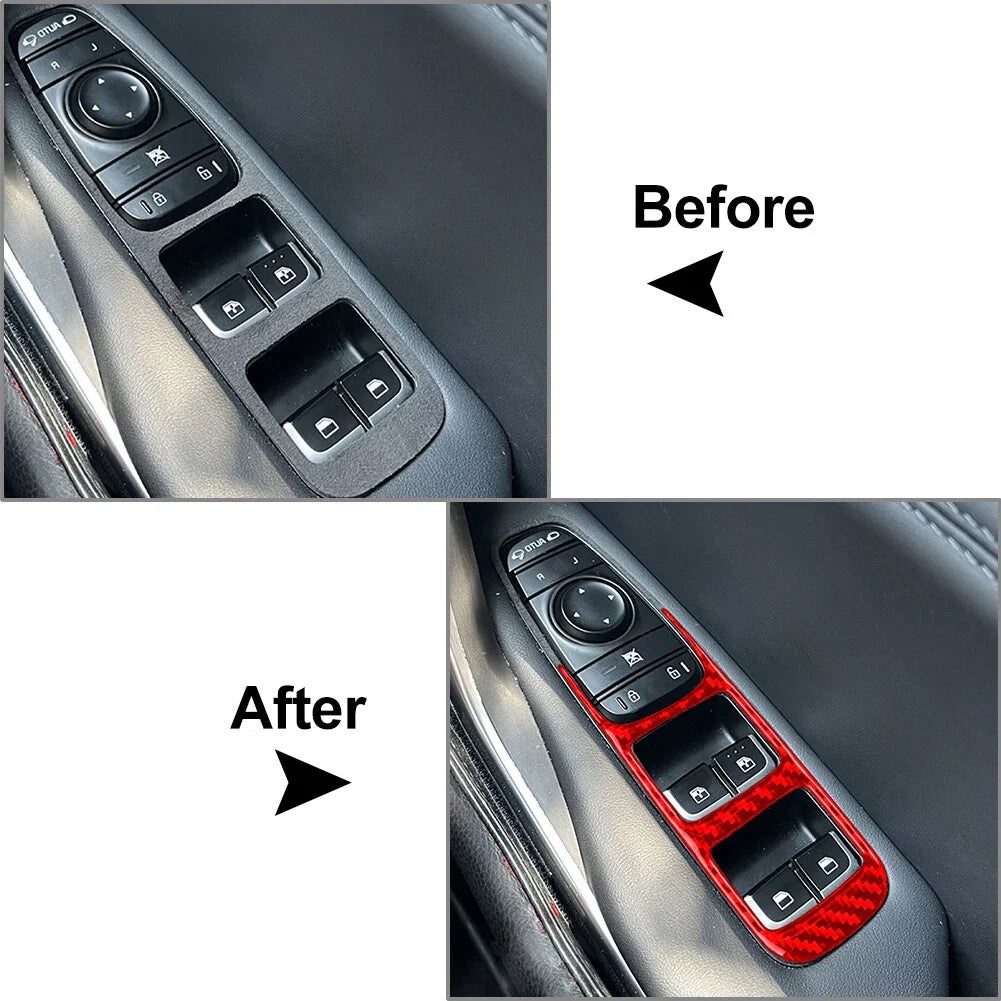 Window Lift Switch Cover Trim for Kia Stinger (2018-2023) Red