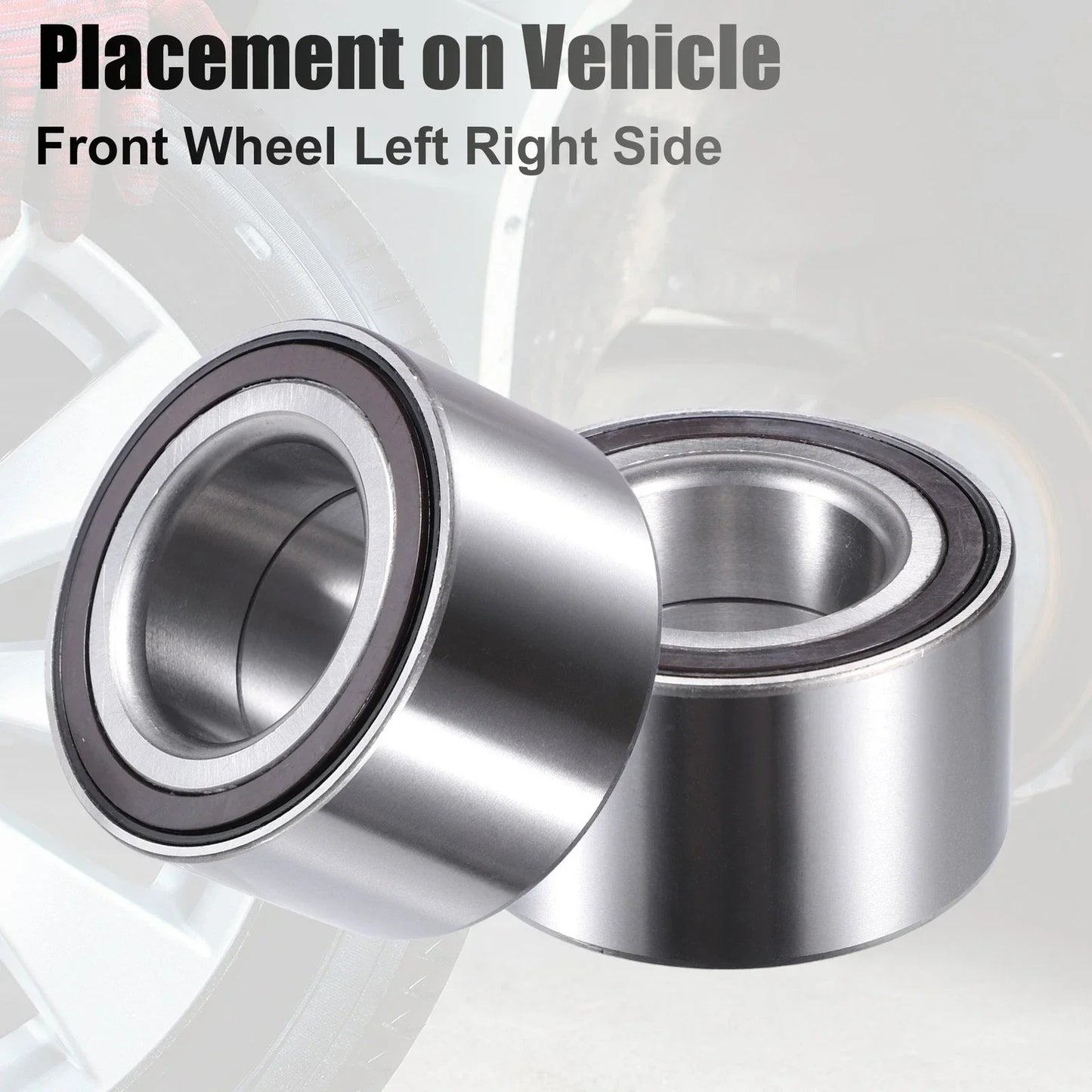2 x Front Wheel Bearings for Honda Civic (2006-2011) Silver Tone