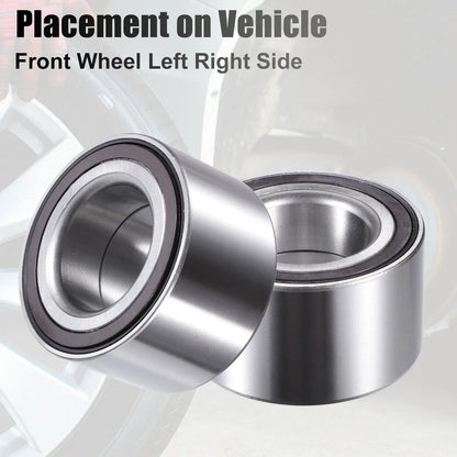 2 x Front Wheel Bearings for Honda Civic (2006-2011) Silver Tone