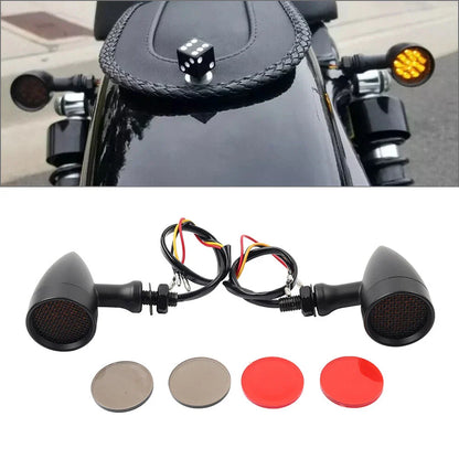 Black Turn Signal Lights for Harley Super Glide FXD Dyna Softail (2006-2017)