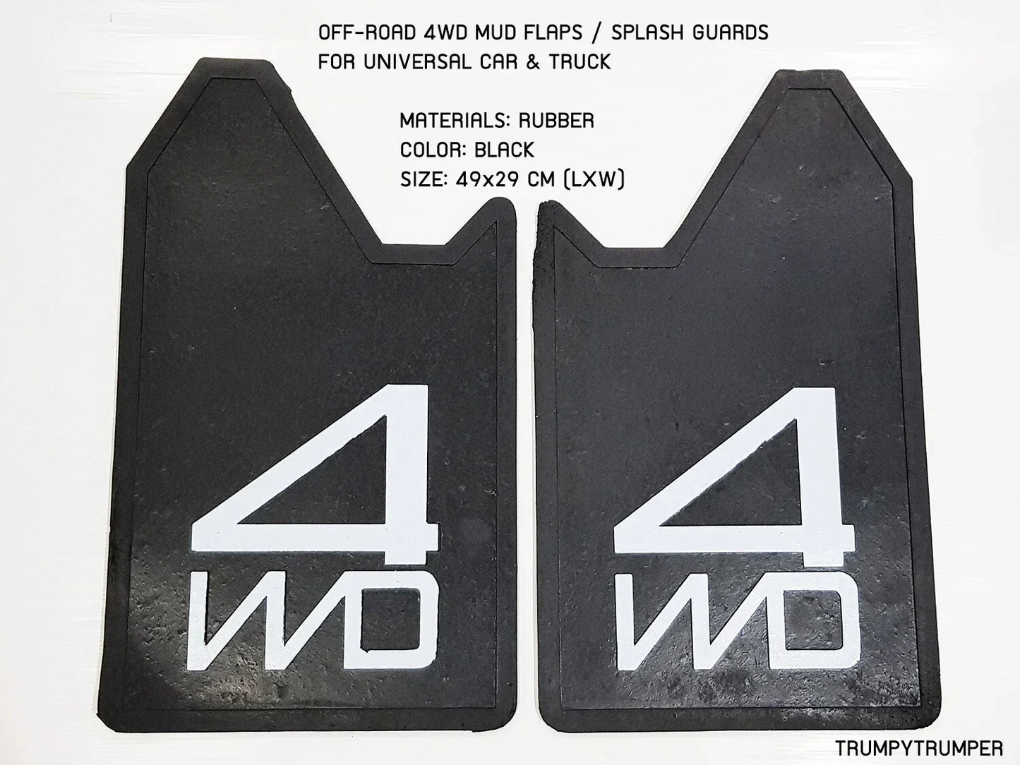 4WD 4X4 Off-Road Mud Flaps Splash Guards for Universal Car Truck Black Rubber