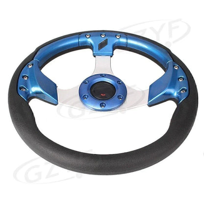 PVC Steering Wheel 13" for Car - Lightweight Blue (32mm Depth)