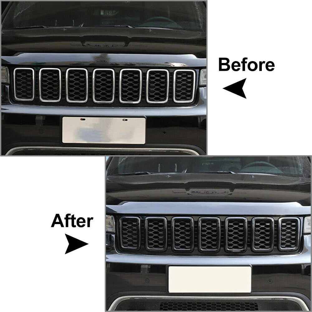 Honeycomb Mesh Grille Insert Cover Chrome for Jeep Grand Cherokee (2017-2021)