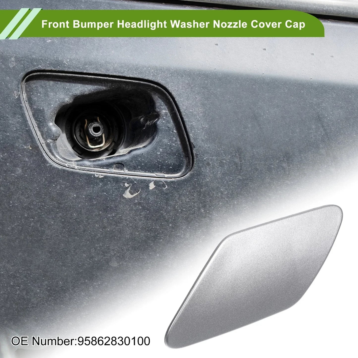 Washer Nozzle Cover Cap for Porsche Cayenne (2003-2010) Silver Tone