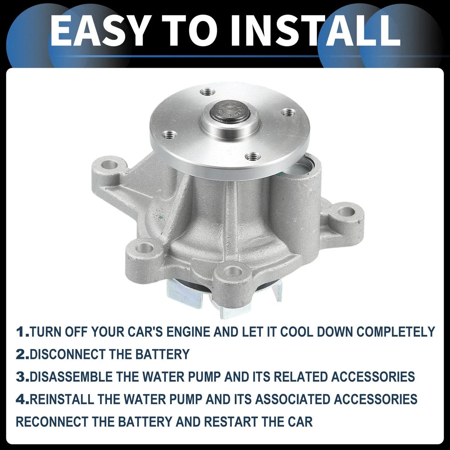 Water Pump with Gasket Kit for Hyundai Accent Creta Elantra (2011-2023)