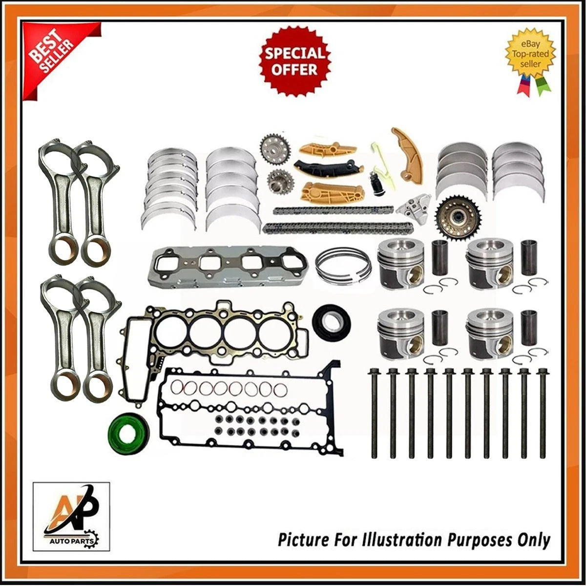Engine Piston with Rebuild Kit for Range Rover Evoque 2.0D (2012–2020)
