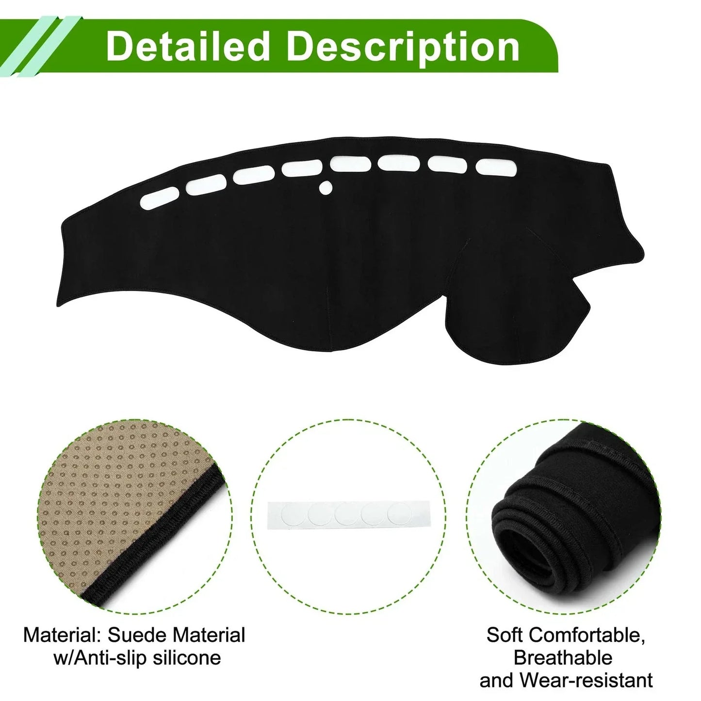 Dashboard Cover Mat for Honda Odyssey 2009-2014 Sun Protector Pad Black