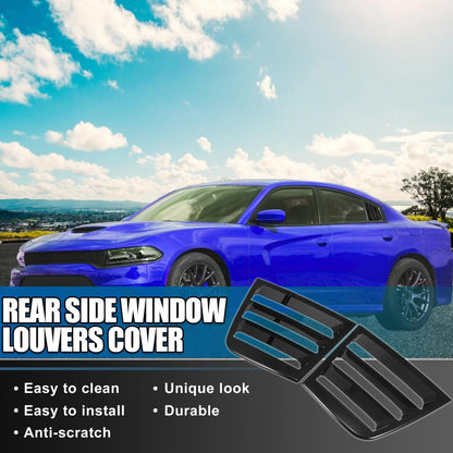 2 x Rear Window Louvers for Dodge Charger 2011-2021 Air Vent Scoop Shades