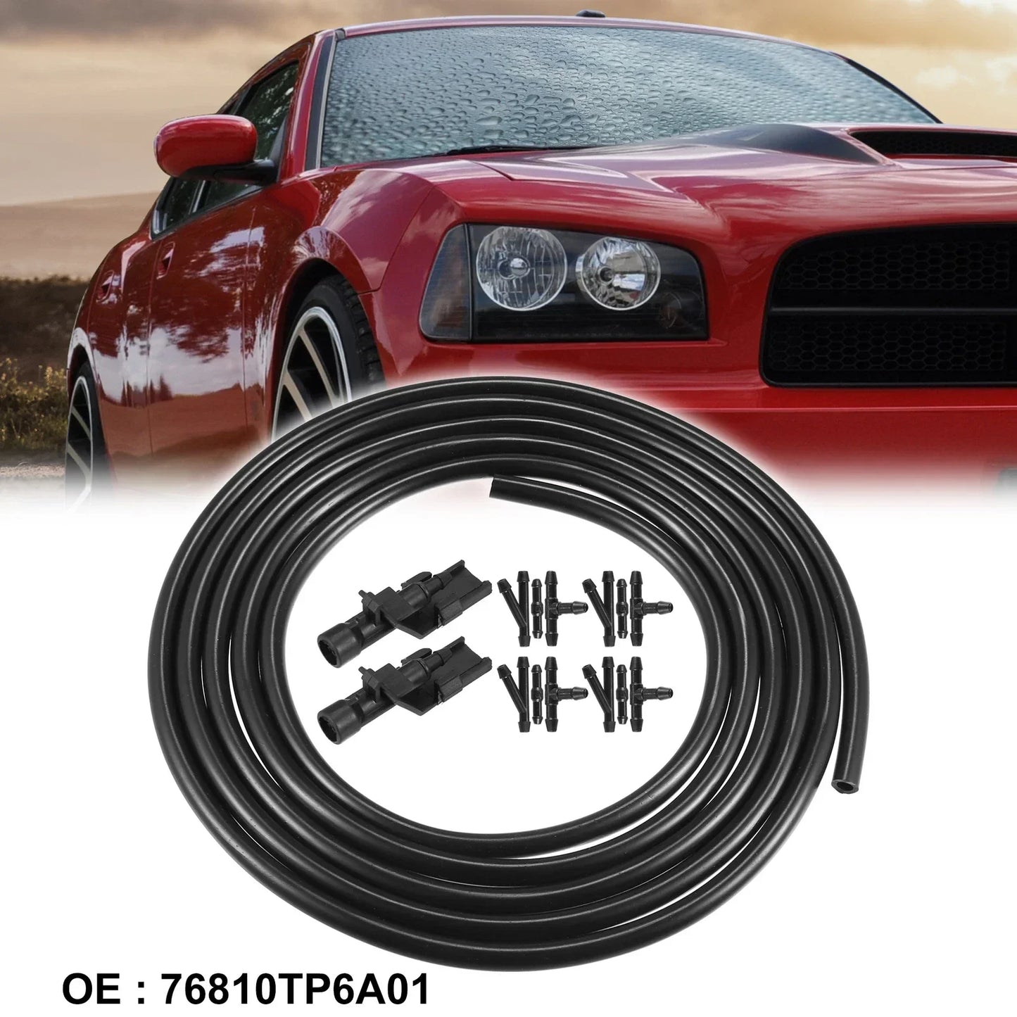 2 x Windshield Washer Nozzles & 2.5m Hose Kit for Honda (2016-2021)