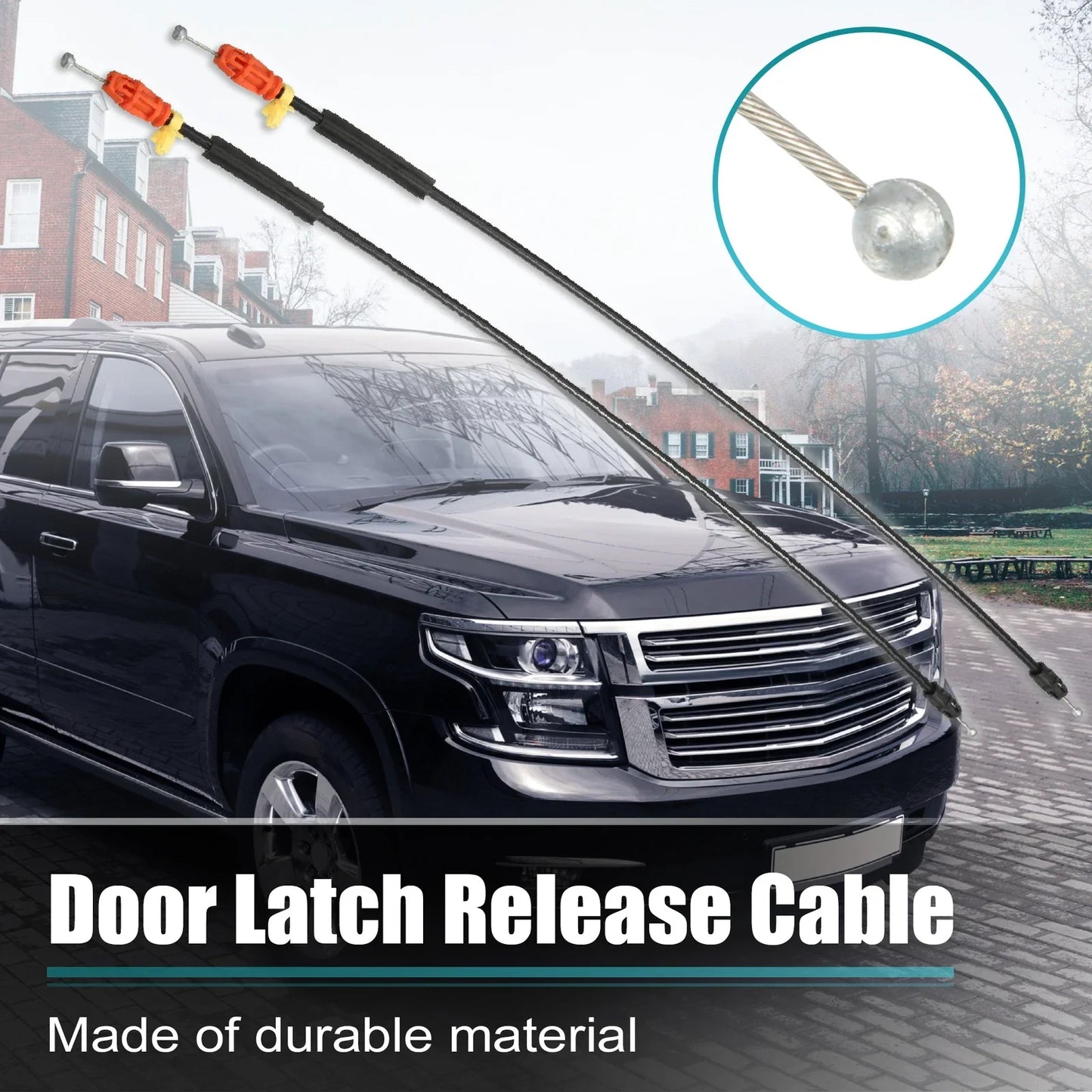 2 x Front Door Handle Latch Release Cables for Chevrolet Silverado (2007-2018)