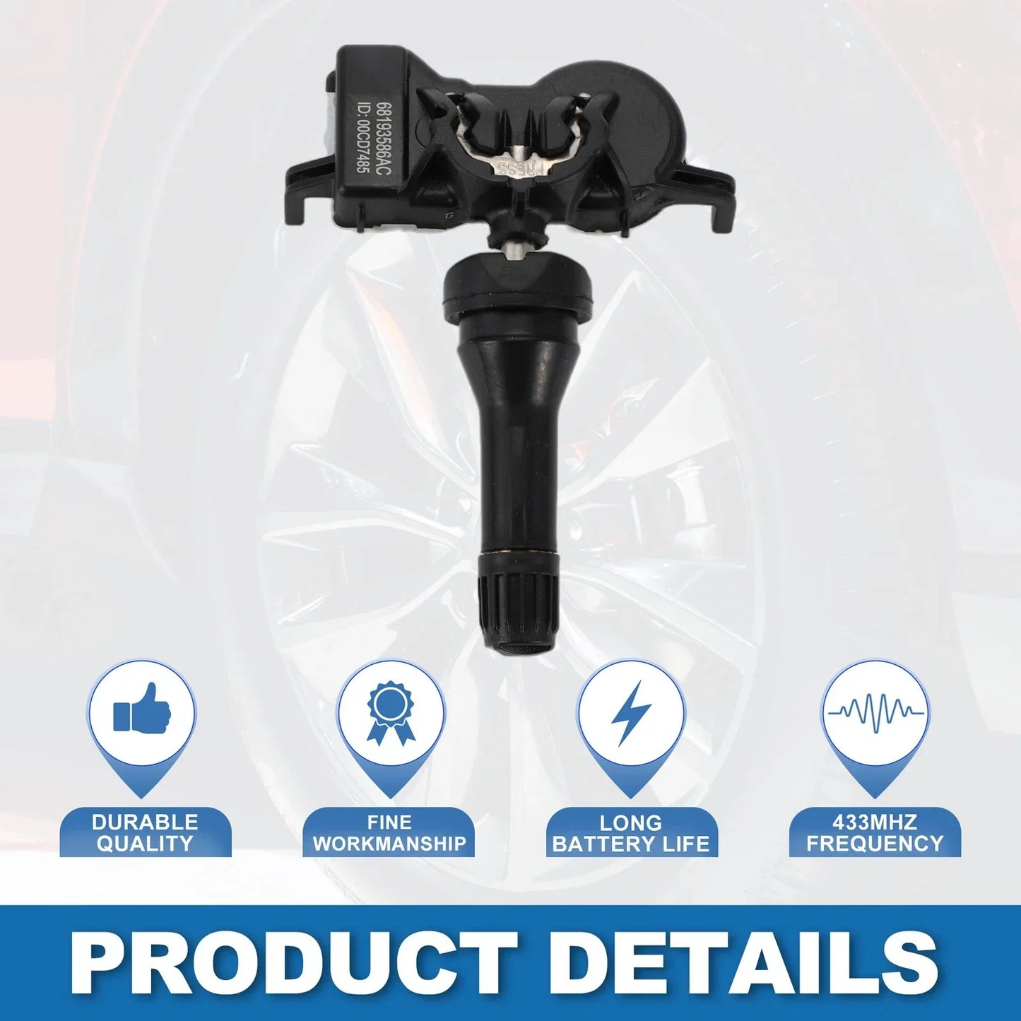 Tire Pressure Sensor for Jeep Renegade 2015-2016 - 1 x 433MHz Sensor