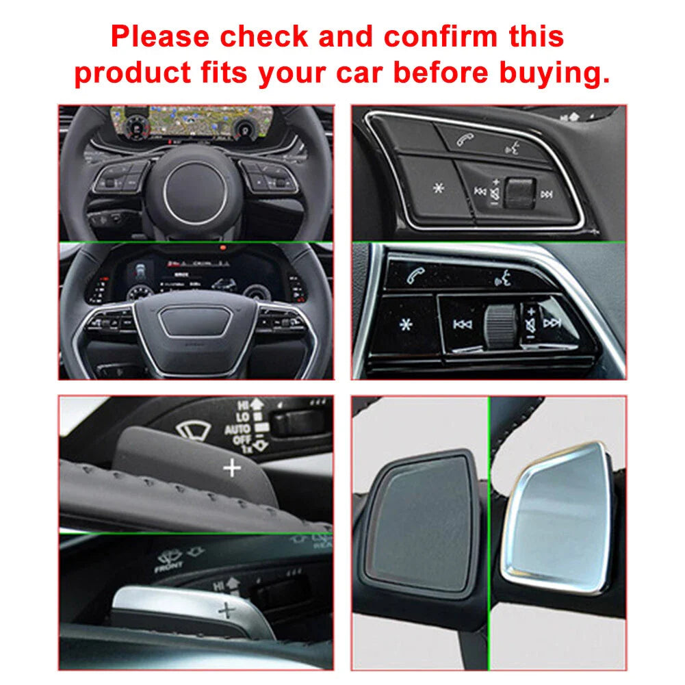 Blue Aluminum Steering Wheel Paddle Shifter Extensions for Audi A6 A7 A8 S4 S5 (2019-2023)