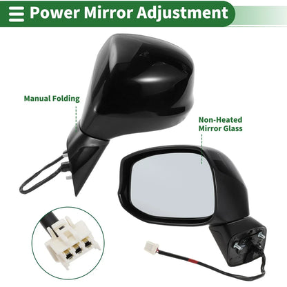 Left Side Door Mirror for Honda Civic 2012-2015 Manual Folding Gloss Black