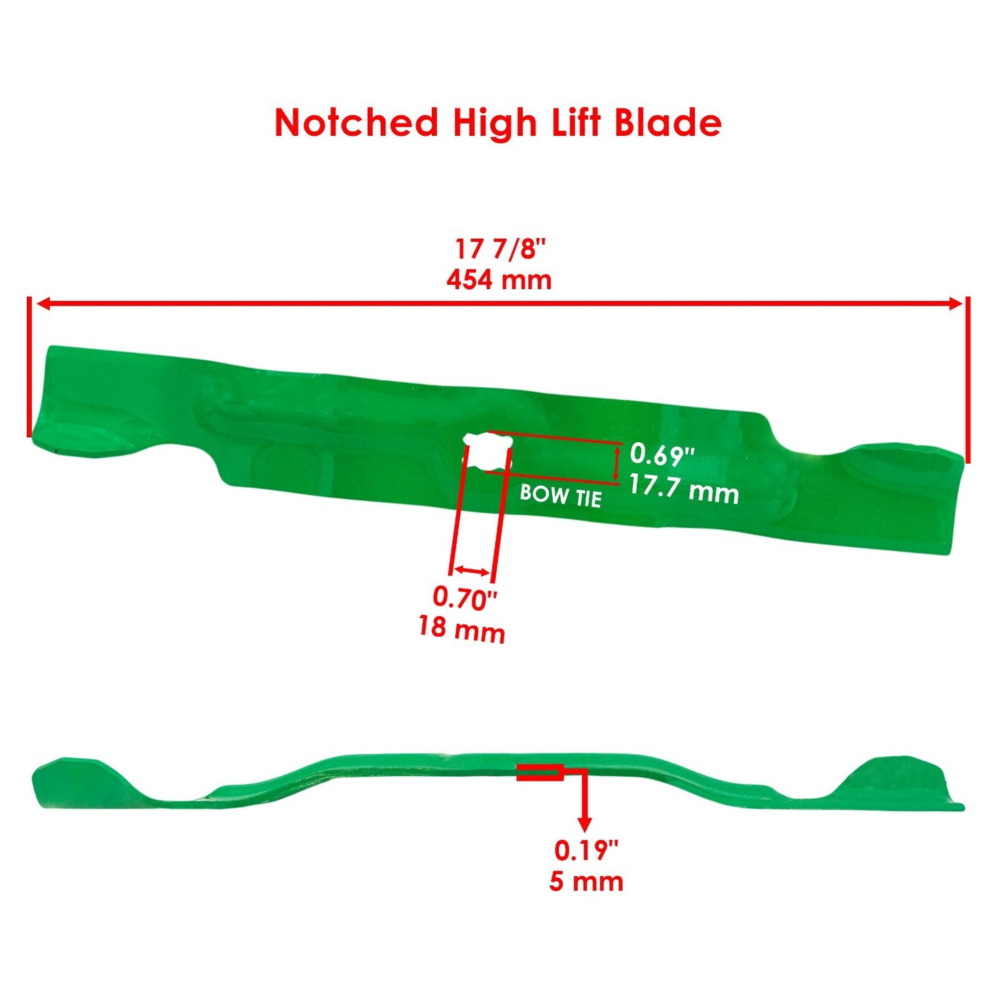 Deck Blade with Nut Replacement for Cub Cadet CC 760 CC 800 (1960–1970)