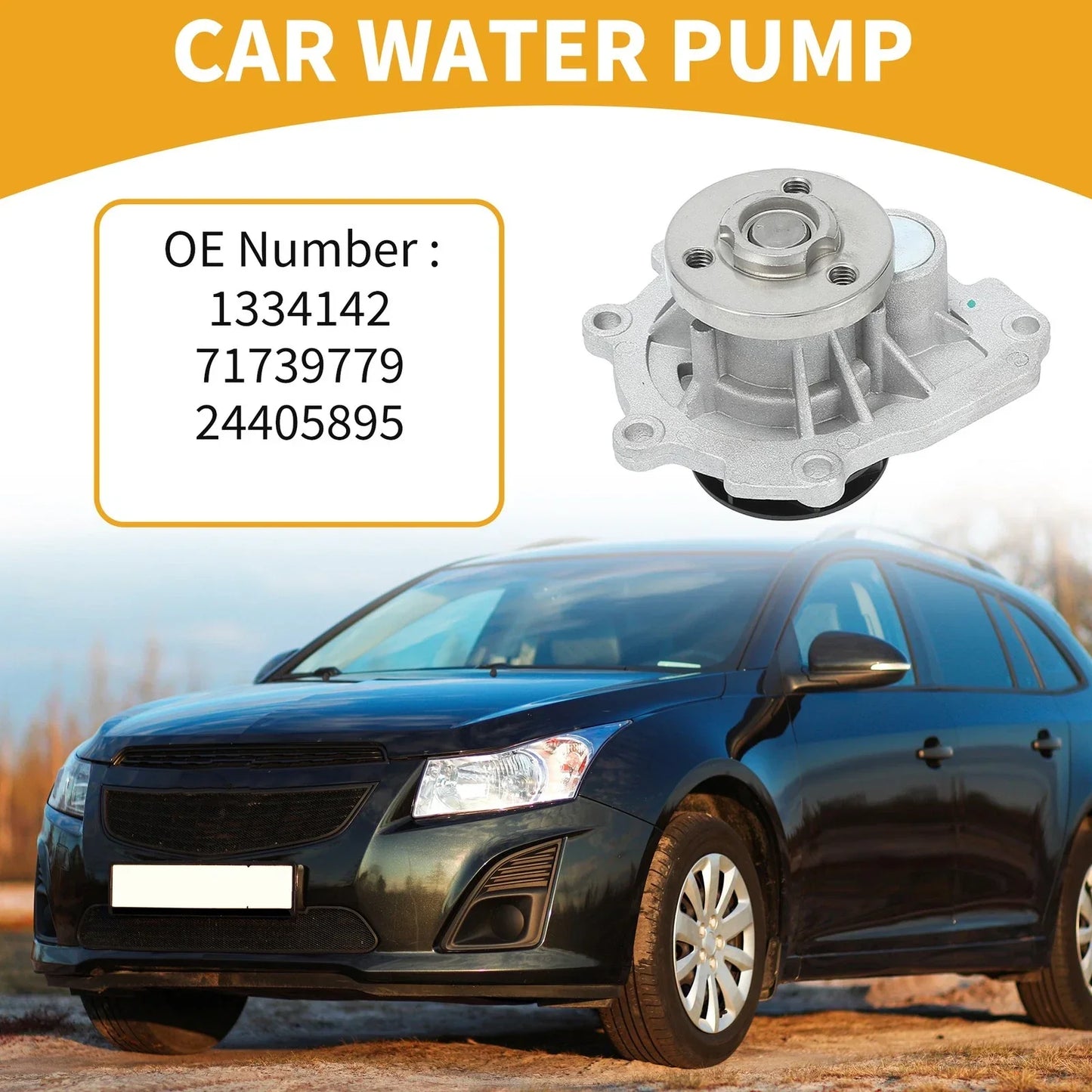 Water Pump for Chevrolet Aveo I4 1.6L DOHC 2009-2011 with Gasket