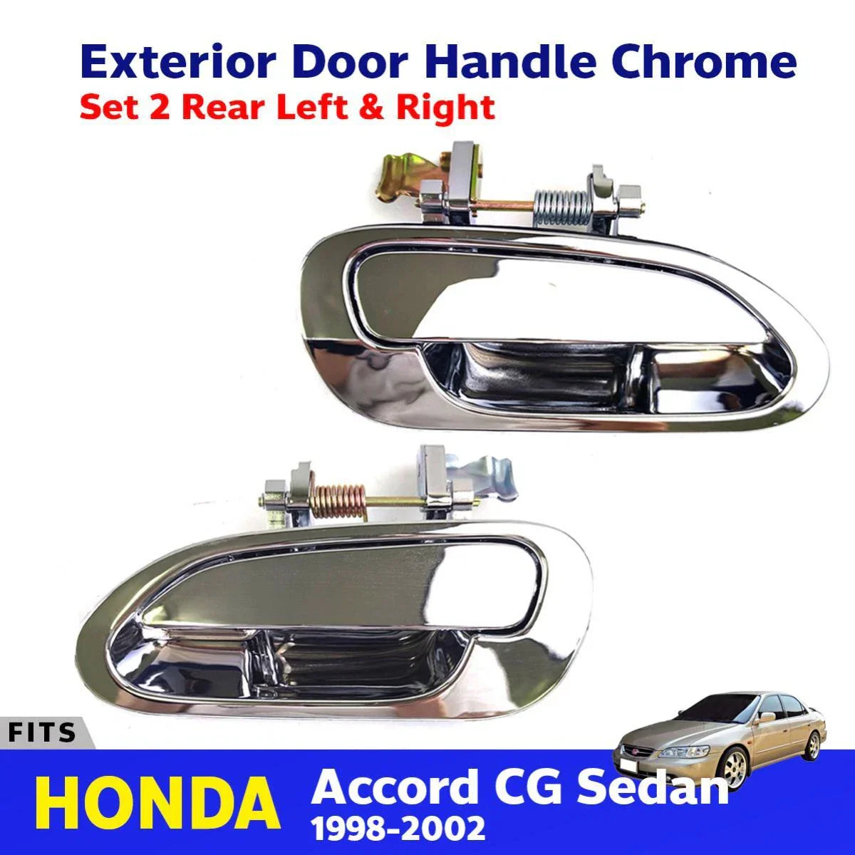 Exterior Outer Door Handle Chrome RL+RR Fits Honda Accord CG 4D SED 1998-02 D06