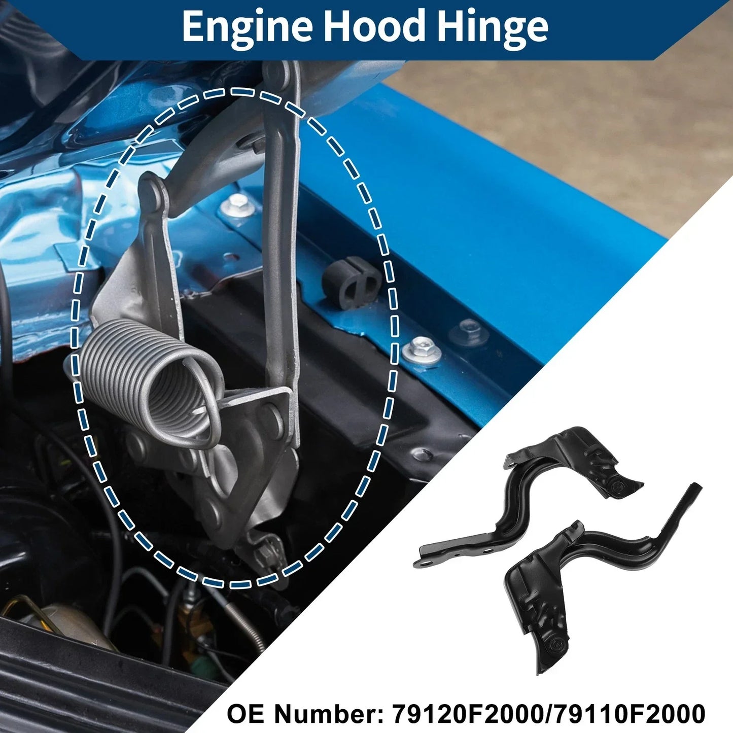 Hood Hinges for Hyundai Elantra 2017-2020 Front Bonnet Bracket 1 Pair