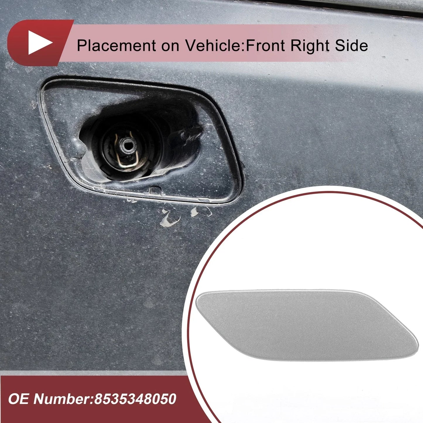 Front Right Washer Nozzle Cover for Lexus RX350 (2019-2022) - Silver Tone