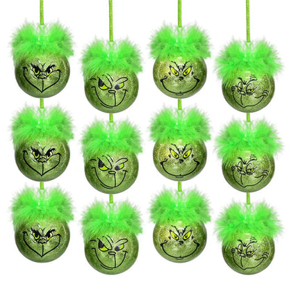 Cute Green Elf Christmas Tree Ornaments - 1 Xmas Balls Decor