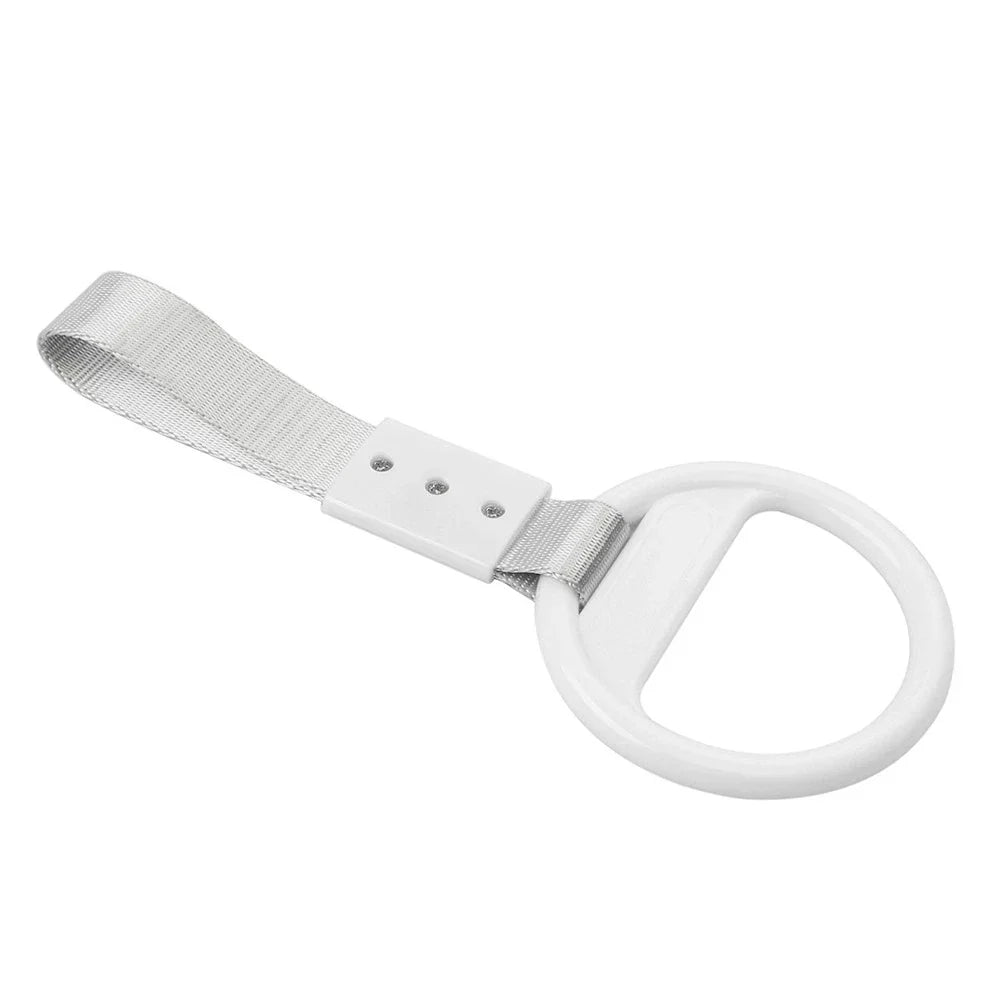 Silver & White Round Ring Train Bus Handle Hand Strap Drift Charm Tools