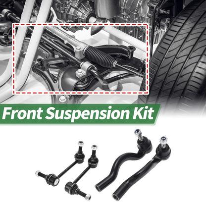4pcs Front Suspension Kit Outer Tie Rod Ends & Sway Bar Links for Dodge Durango