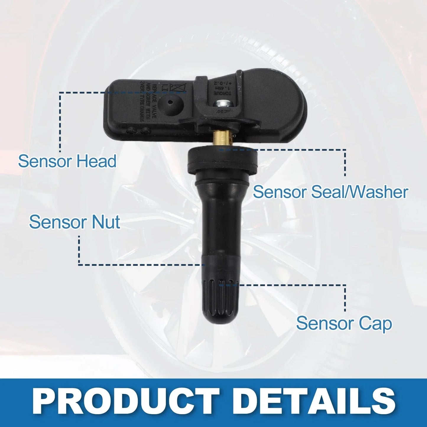 Tire Pressure Sensor 433MHz for Hyundai Santa Fe (2019-2023) 1 x Pc