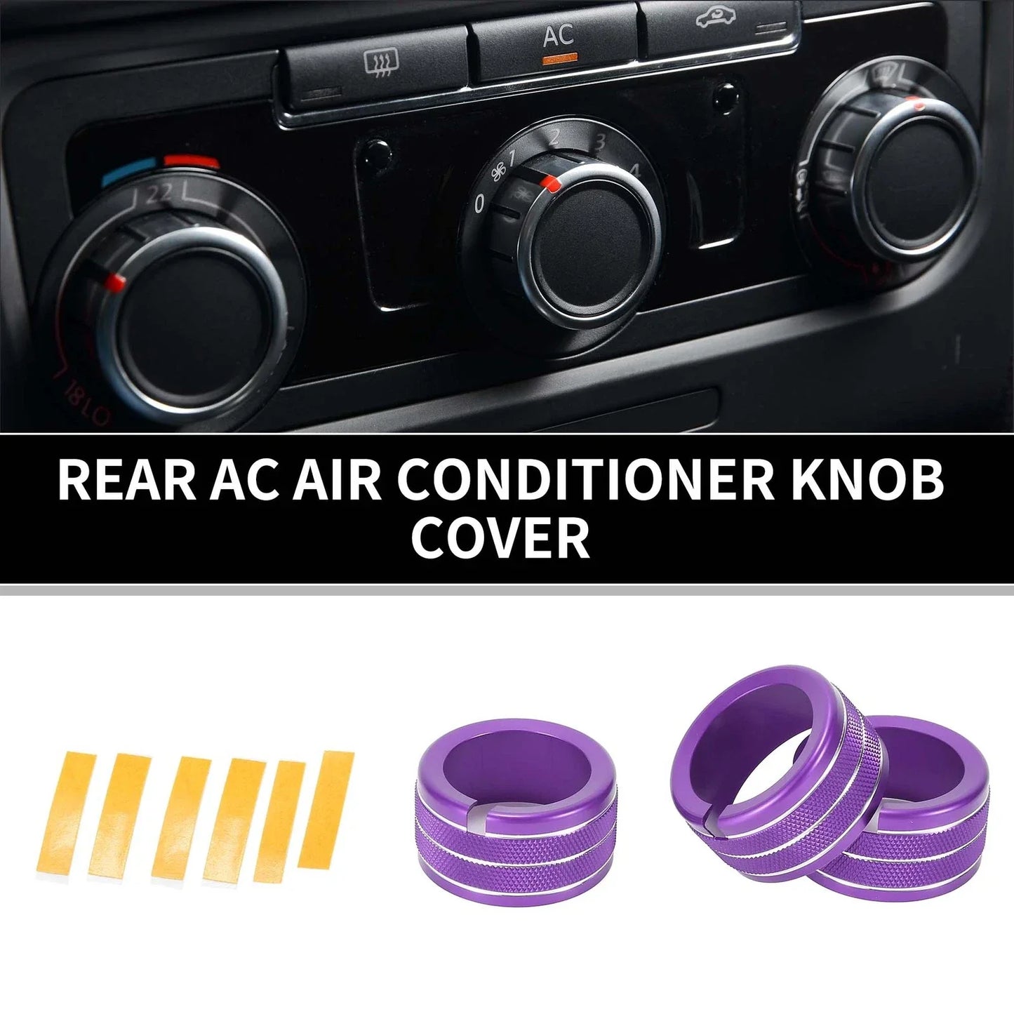 Rear AC Heat Temp Climate Switch Knob Cover for Dodge Durango (2011-2020) - 3 x Pcs