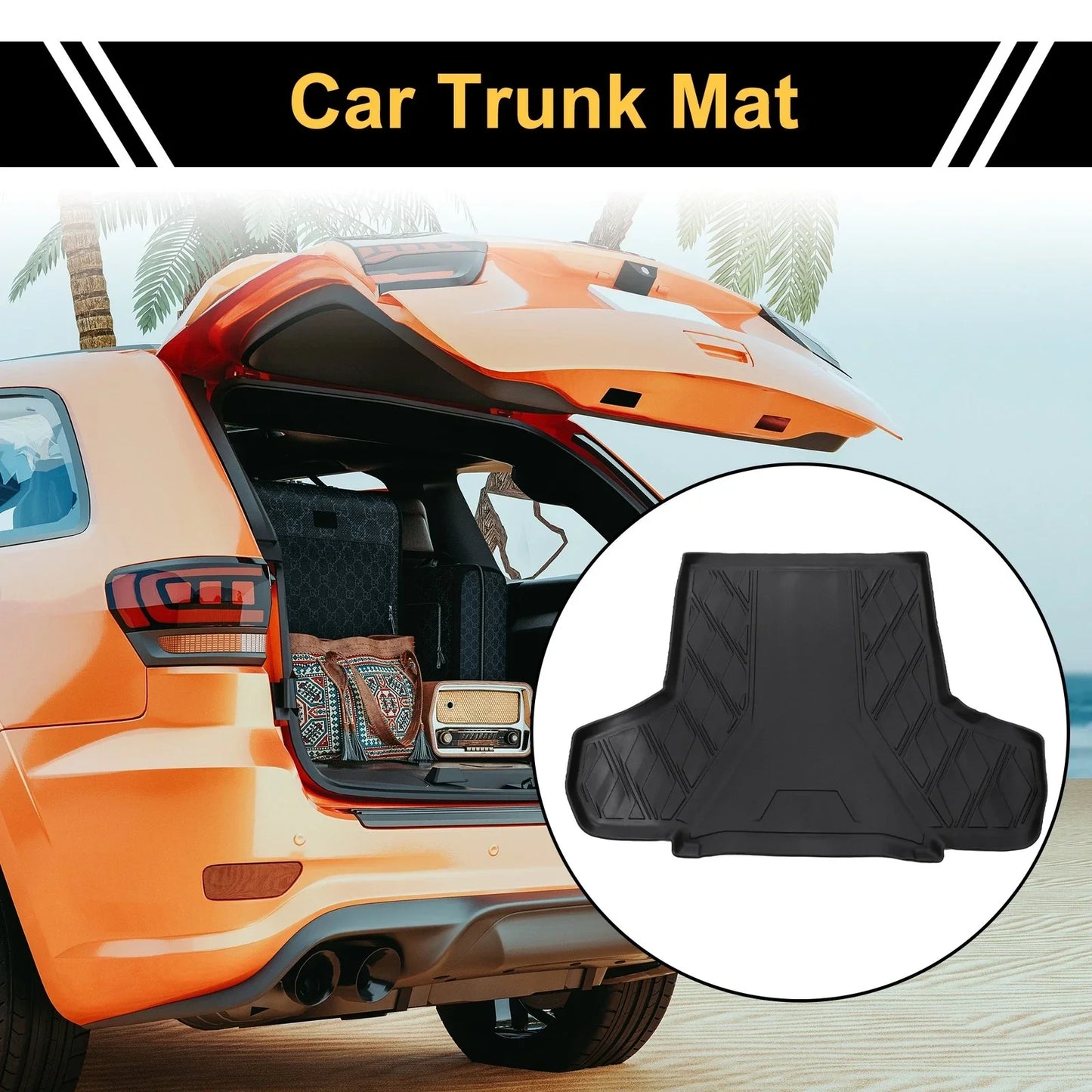 Cargo Liner Rear Trunk Mat for Porsche Panamera (2010-2023) Diamond Pattern TPE