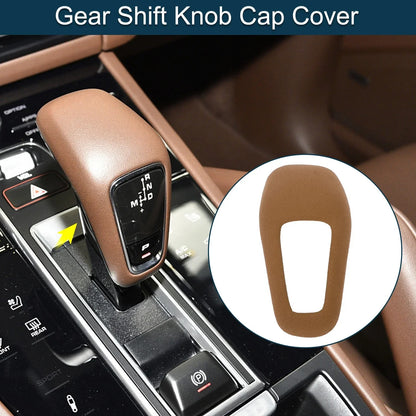 Gear Shift Knob Cap Cover for Porsche Cayenne 2018-2025 Brown Console 1 x