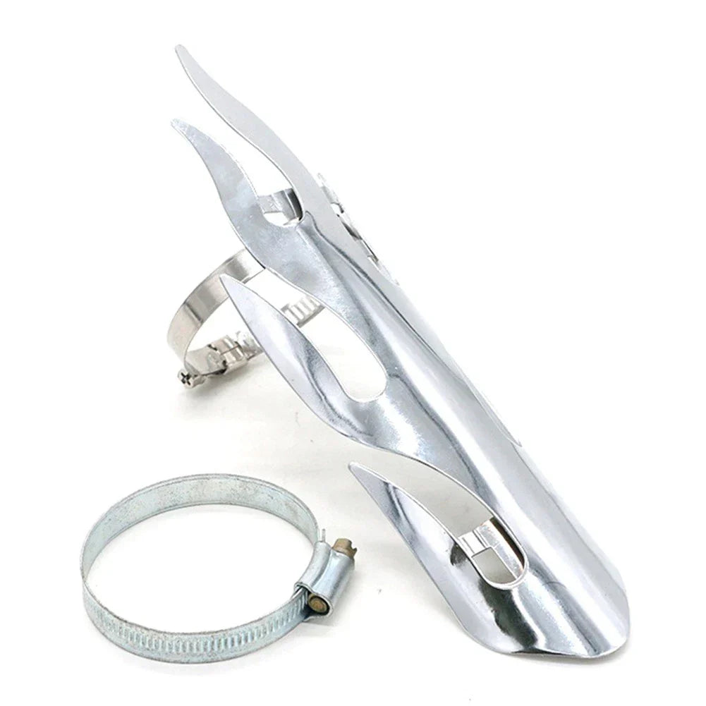 Muffler Pipe Heat Shield Cover for Motorcycle Chrome