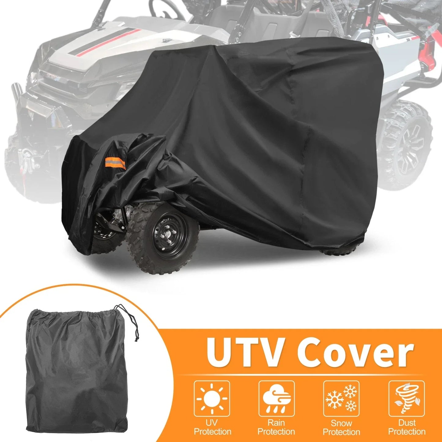 Waterproof UTV Cover for Honda Pioneer 1000-5 Black 210D-PU (2016-2023)