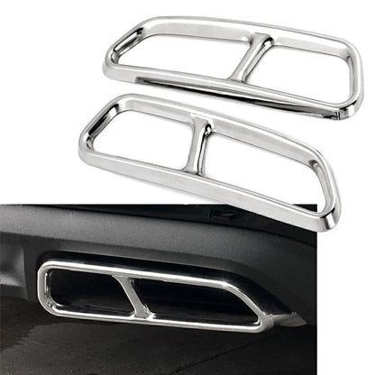 Stainless Steel Exhaust Muffler Tail Pipe Trim Cover for Audi A6 S6 (2015-2018)