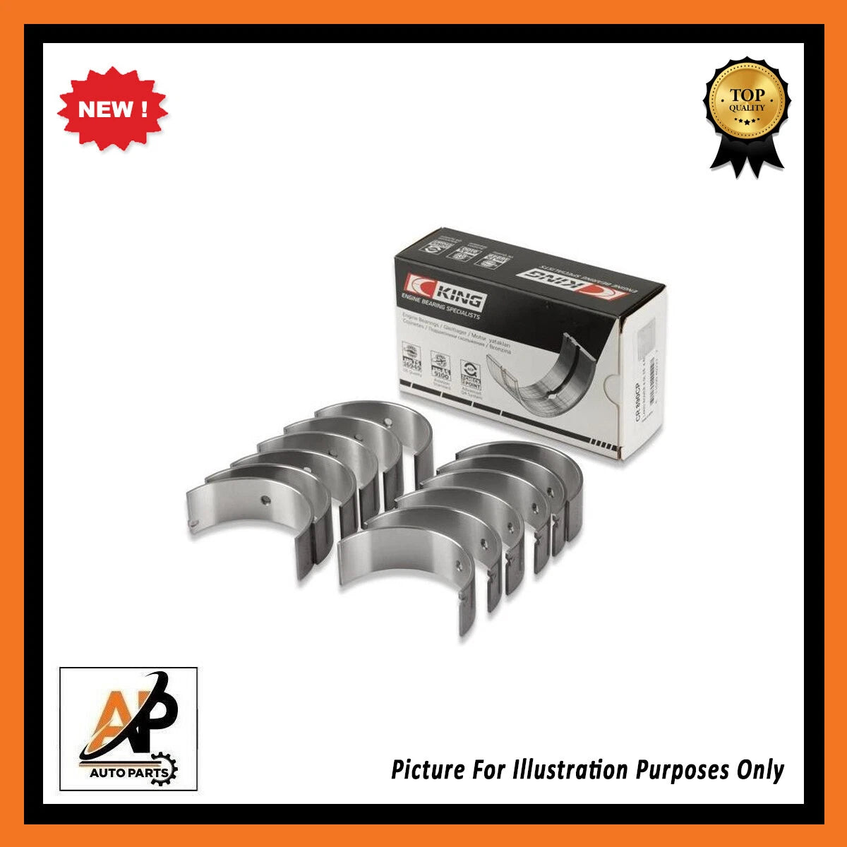 Engine Big End Bearings Standard Size Replacement for TVR Ford 2.6 (1967–1969)
