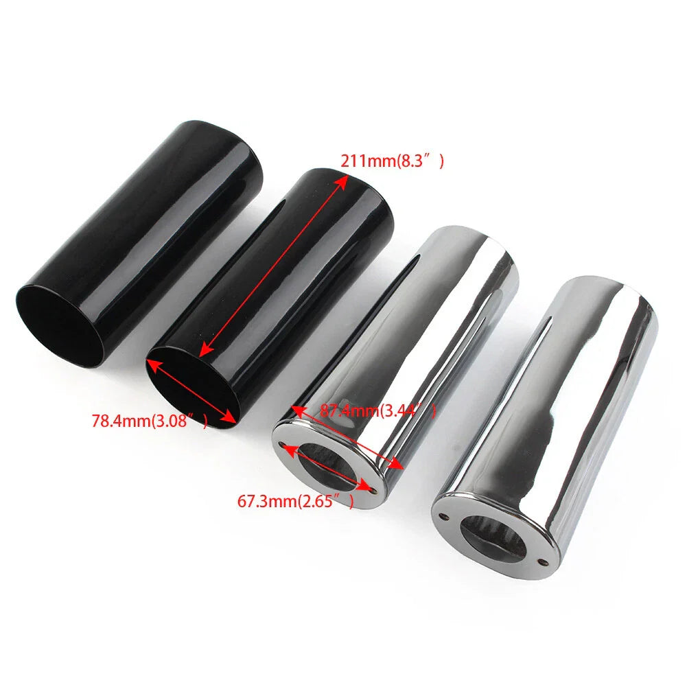 Smooth +2" Extended Fork Slider Covers for Harley Street Glide, Road King, Softail (2006-2023)