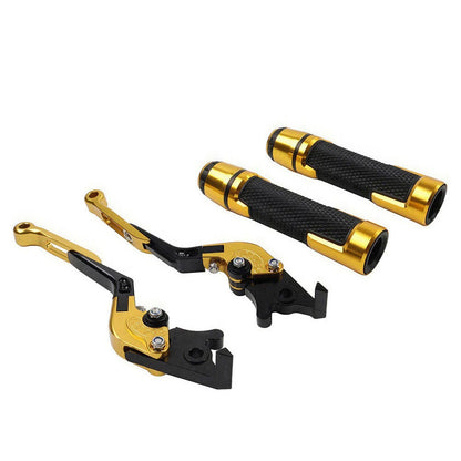 Gold Extendable Brake Clutch Levers Grip Set for Yamaha YZF R3 R25 (2015-2023)