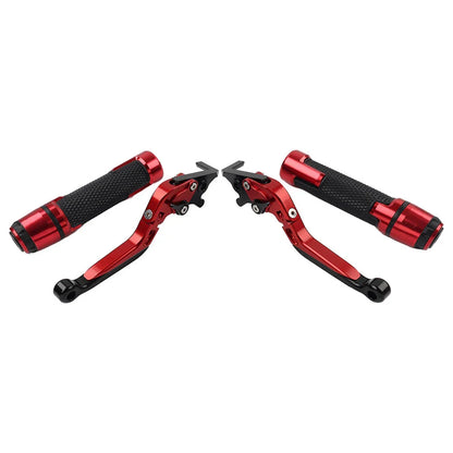 Red Extendable Brake Clutch Levers Grips Set for BMW F650GS (2002-2007)