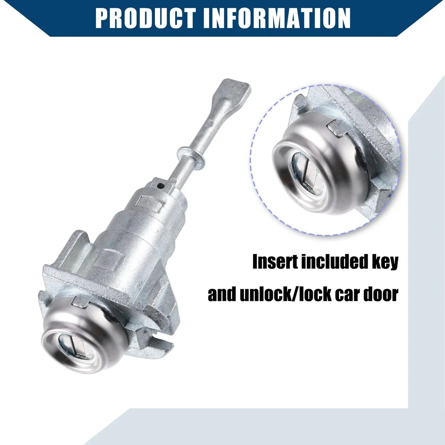 Front Left Door Lock Cylinder with 2 Keys for Hyundai Elantra (2006-2010)