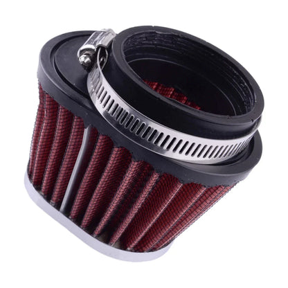 55mm Red Air Filter Cone for Car Motorcycle - Includes Clamp (Fits Various Models)