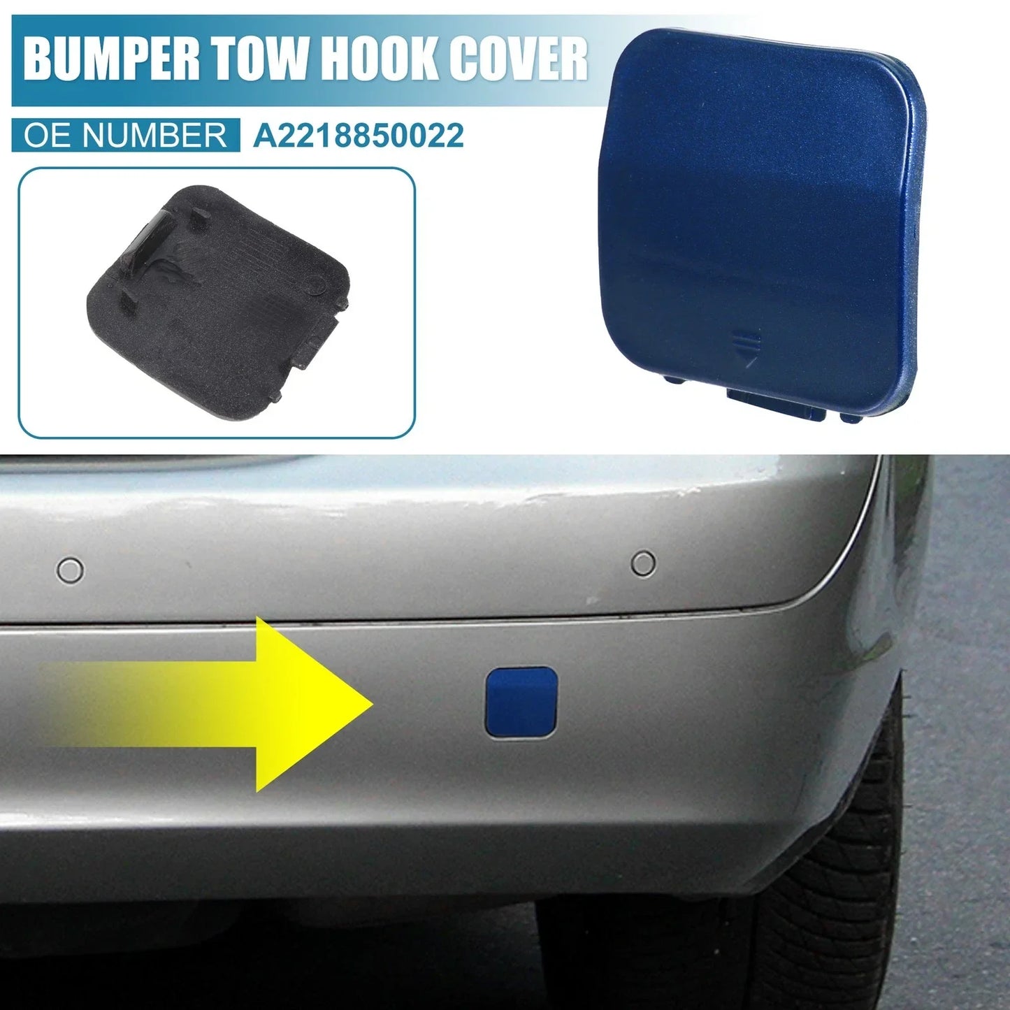 Rear Bumper Tow Hook Cover for Mercedes-Benz S-Class W221 (2010-2013) Blue