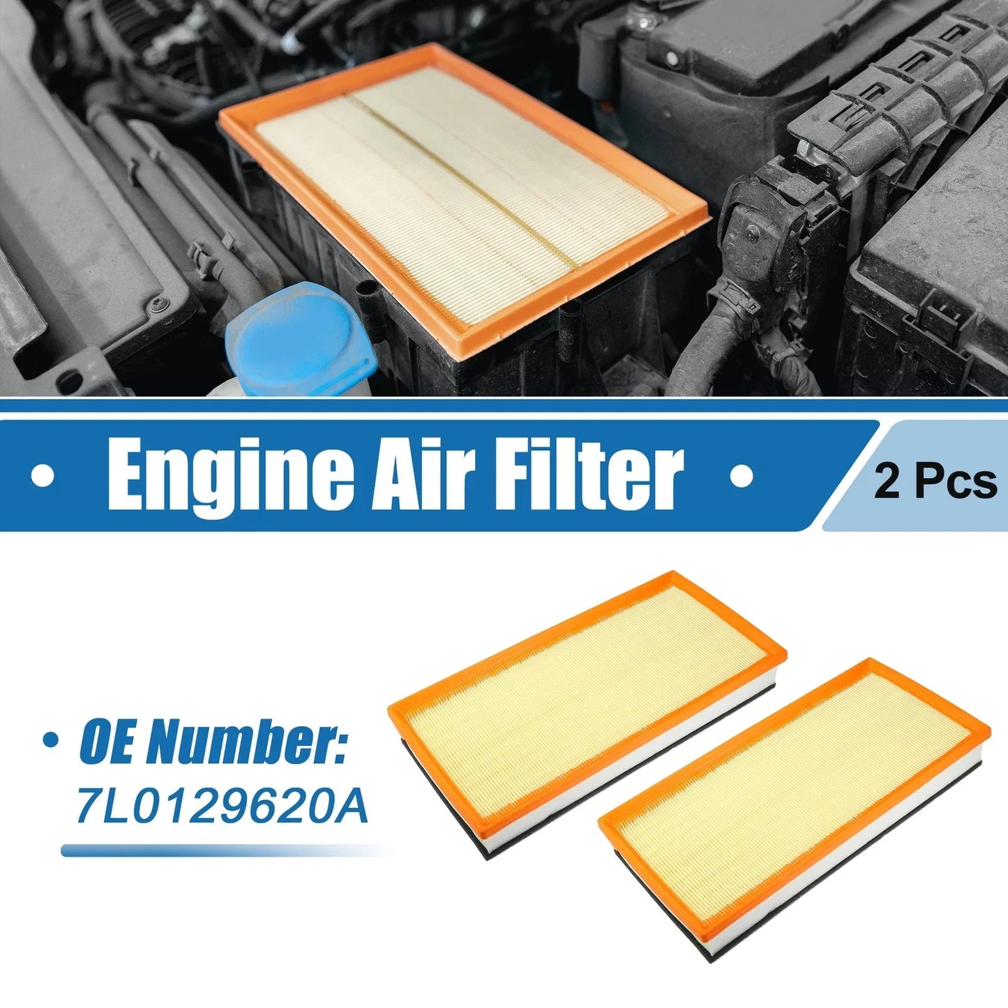 2 x Engine Air Filters for Audi Q7, VW Touareg, Porsche Cayenne (2007-2015)