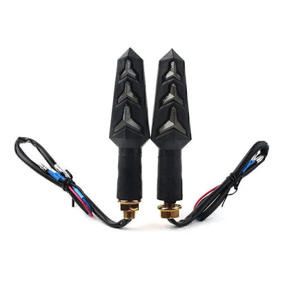 10mm Motorcycle Black LED Amber Turn Signal Lights for Universal Models