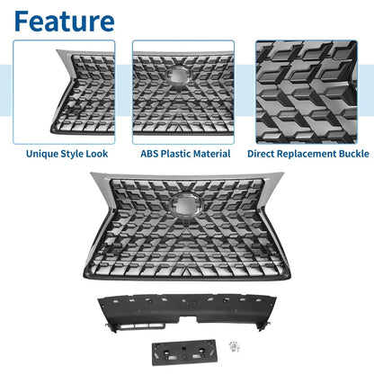 Front Hood Bumper Grille for Lexus GX460 Black (2021)