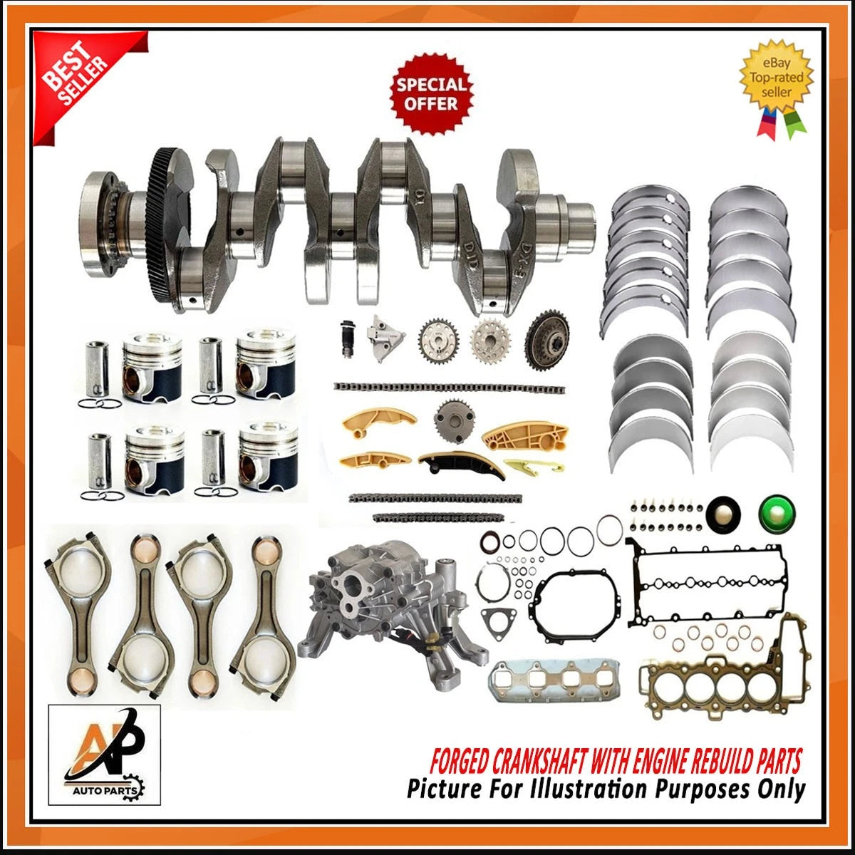 Forged Crankshaft Replacement for Jaguar Land Rover 2.0 Diesel 204DTA (2017–)