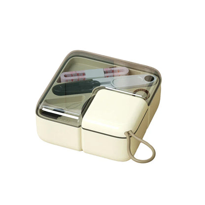 Sewing Kit - Scissors, Needles, Thimble, Thread, Tape Measure - Cream White