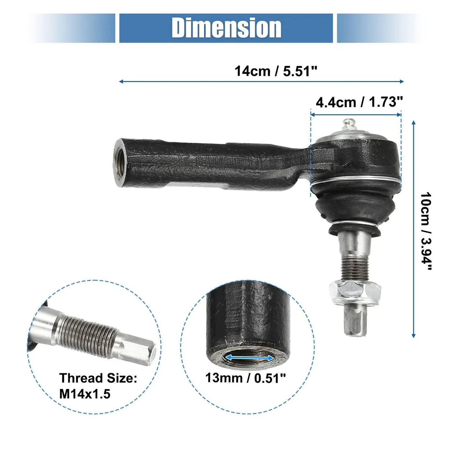 2 x Front Outer Tie Rod End Links for Chrysler 300, Dodge (2005-2010)