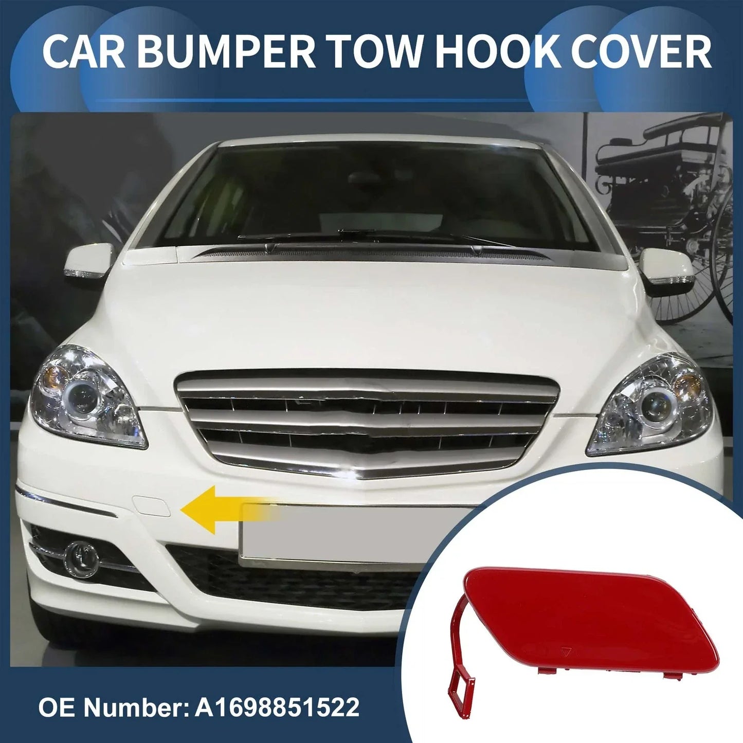 Front Bumper Tow Hook Cover for Mercedes-Benz B-Class (2005-2011) - Jupiter Red