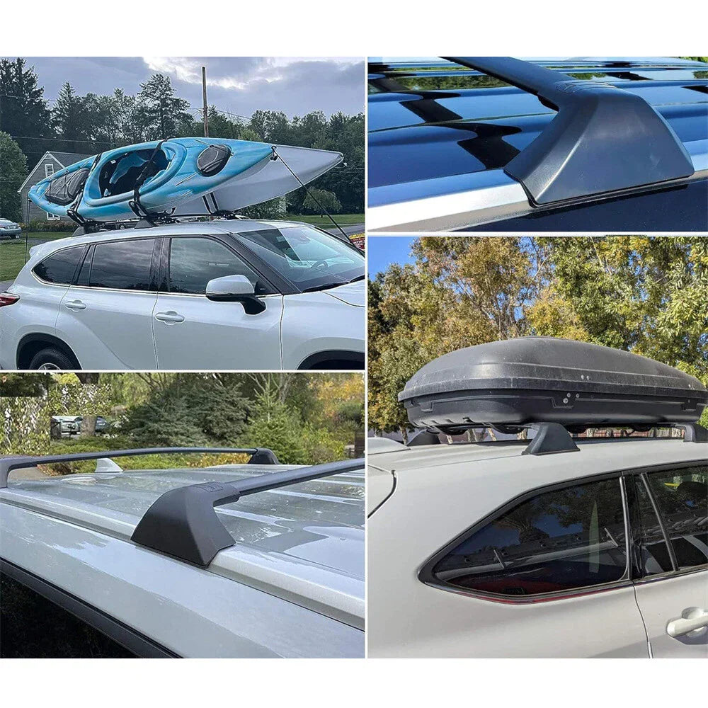 4 Pcs Roof Rack Cross Bar End Covers for Toyota Highlander (2020-2024)
