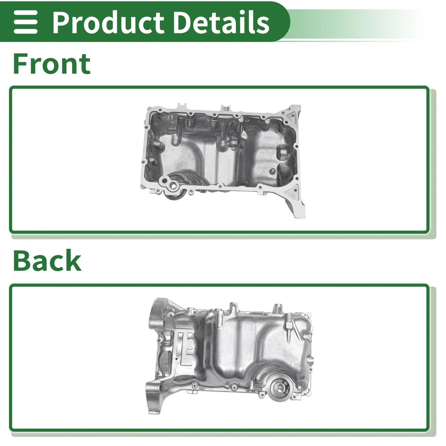 Engine Oil Pan for Honda Civic 2006-2015 Aluminum Silver Tone 1 x Piece